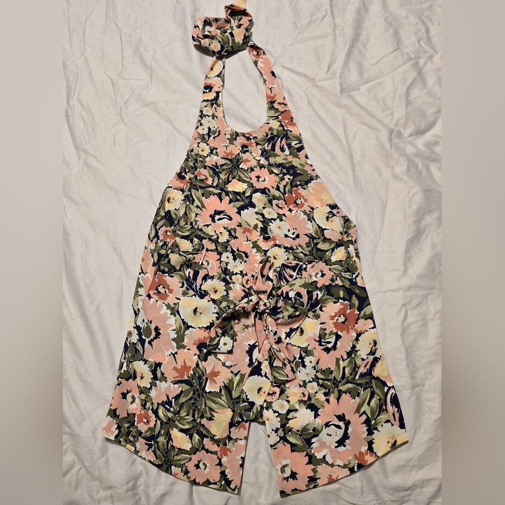AKIRA CHICAGO BLACK LABEL Boho Floral Print Halter Top With Tie Back. Size S. - Picture 7 of 11